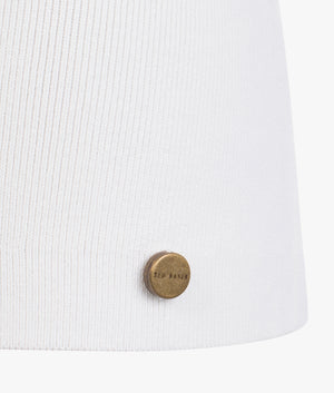 Hanniea ottoman detailed knit top in white