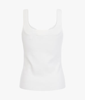 Hanniea ottoman detailed knit top in white