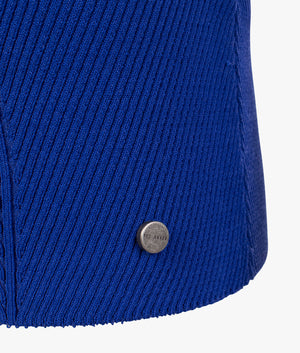 Cyndiy rib fitted knit top in blue