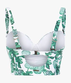 Nayome cupped long line bikini top in green