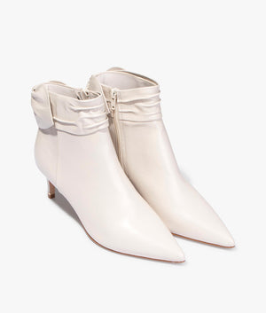 Yonas leather bow ankle boot in natural