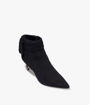 Ted Baker | Yona suede bow detail ankle boot in black | EQVVS Womens