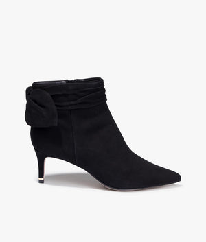 Yona suede bow detail ankle boot in black