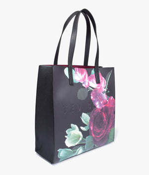 Papicon large floral print shopper in black