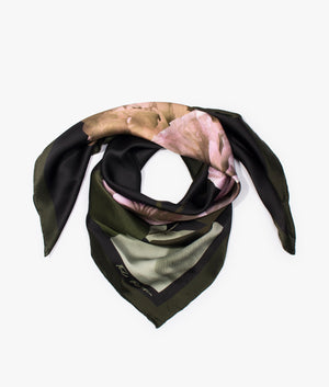 Anikaay square silk scarf in black