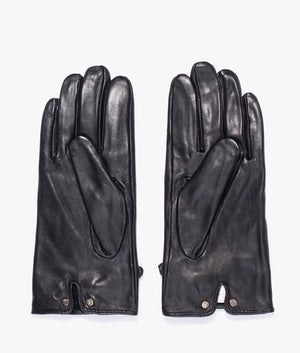 Sophiis bow leather gloves in black
