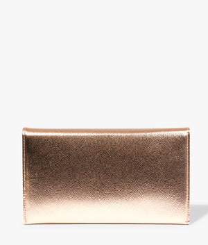 Rayya metallic travel wallet in rose gold