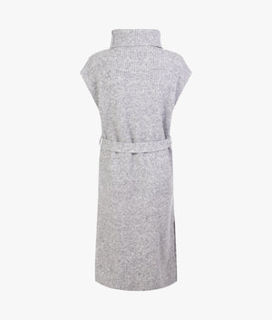 Cesell oversized funnel neck knitted midi dress in grey