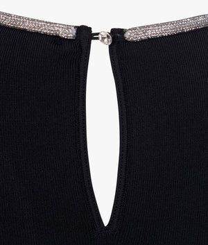 Penylou fitted knit top in black