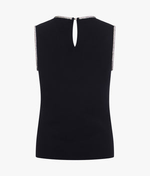 Penylou fitted knit top in black