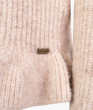 Pipalee frill detail cropped sweater in camel