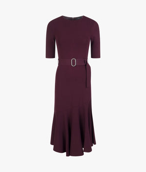 Samalee knitted midi dress in dark red