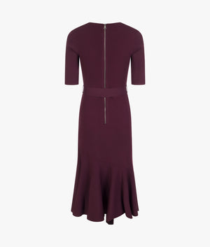 Samalee knitted midi dress in dark red