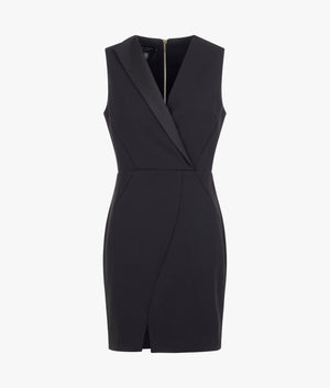 Tillio seam detail bodycon dress in black