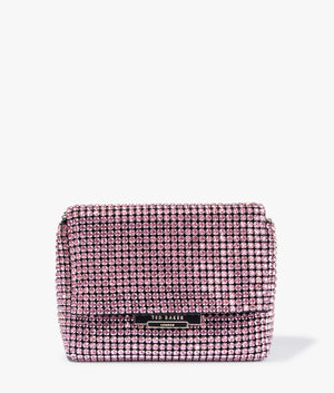 Gliters crystal mini cross body in pale pink