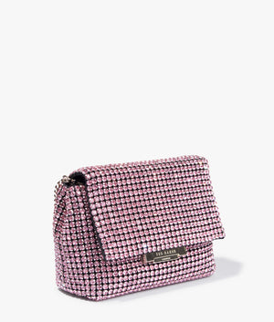 Gliters crystal mini cross body in pale pink