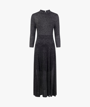 Kannie metallic knitted dress in black