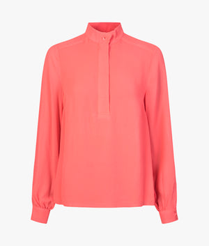 Hendra stand collar shirt in coral
