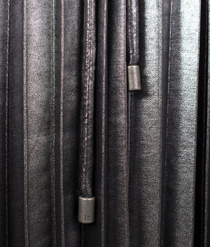 Juudiie pleated halter neck dress in gunmetal