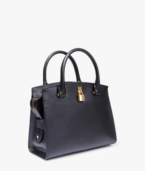 Myfair medium padlock bag in black