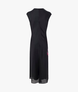 Rahelee slip midi dress in black