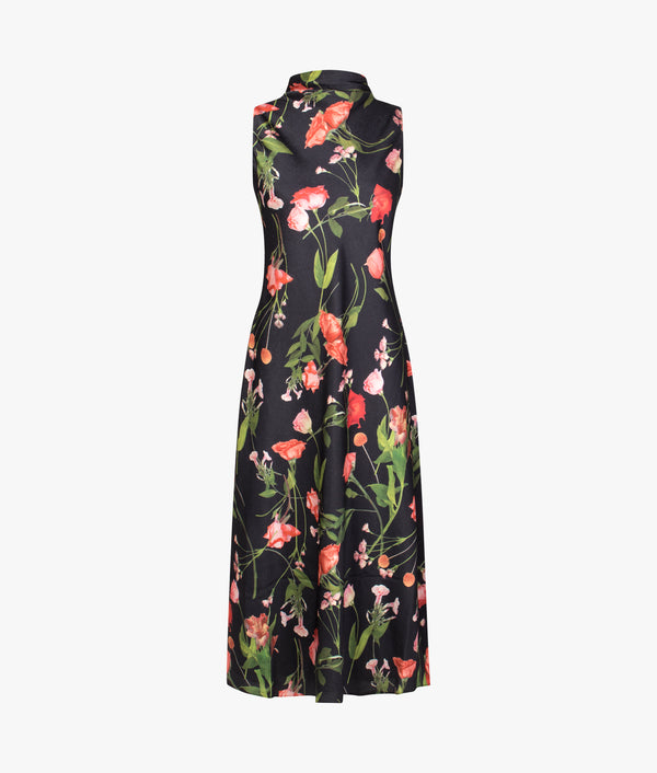 knee length dresses for ladies Ted Baker Miinta Satin Cowl Neck Midi Slip Dress Women's – Kicks Machine