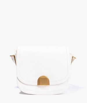 Imilda lock detail crossbody in ivory by Ted Baker. EQVVS WOMEN Front Angle shot.
