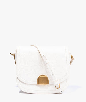 Imilda lock detail crossbody in ivory by Ted Baker. EQVVS WOMEN Front Angle shot.