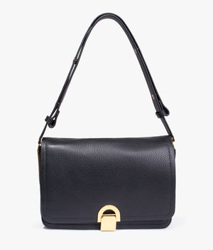 Imielly lock detail baguette shoulder bag in black