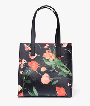 Fleucon floral print small shopper in black