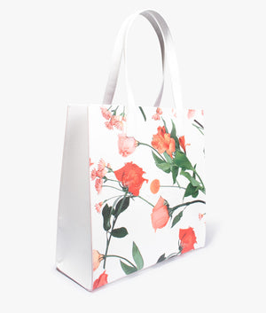 Flircon floral print large shopper in white