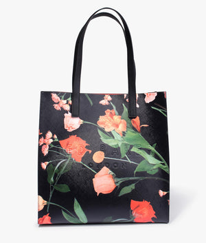 Flircon floral print large shopper in black