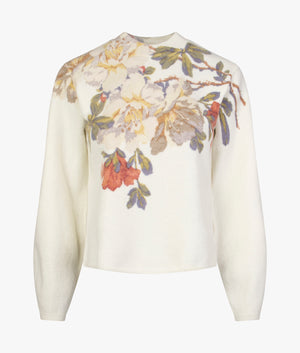 Evhaa printed knitted sweater in white