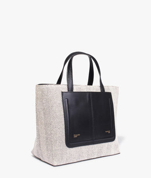 Nishal small canvas tote in black