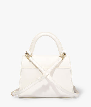 Baelli mini top handle tote in cream by Ted Baker. EQVVS WOMEN Back Angle Shot.