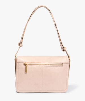 Imielly lock detail baguette shoulder bag in taupe