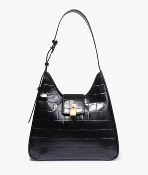 Chelse padlock shoulder bag in black