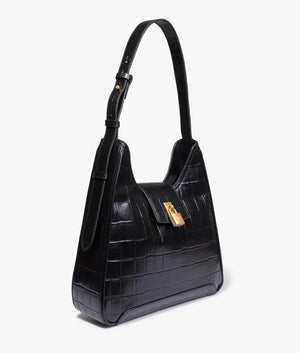Chelse padlock shoulder bag in black