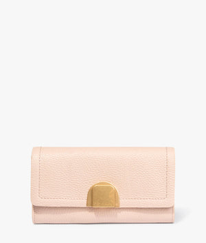 Imieldi lock detail fold over purse in taupe