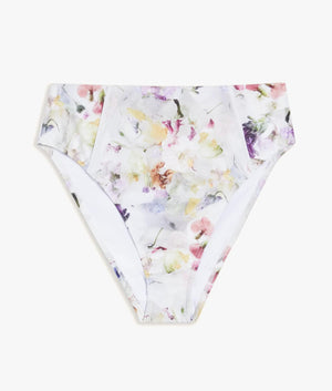 Ovelina high waist bikini bottom in white