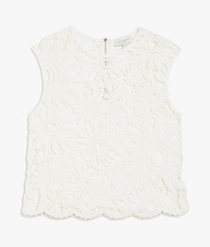 Katrnn crochet knit top in ivory