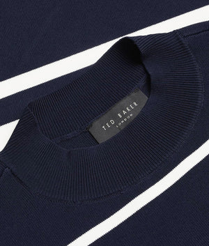 Makarin fitted striped top in navy