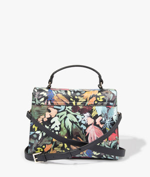 Betikon meadow top handle tote in black by Ted Baker. EQVVS WOMEN Back Angle Shot.