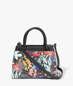 Beaticn meadow mini top handle tote in black by Ted Baker. EQVVS WOMEN Front Angle Shot.