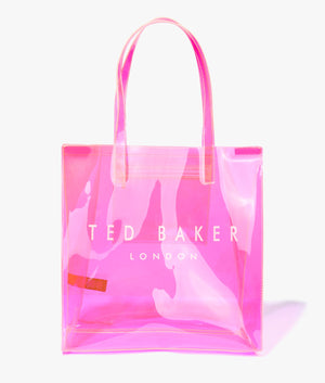 Sheicon transparent large shopper in bright pink