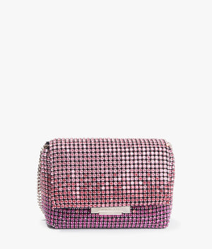 Gliters crystal mini cross body in bright pink