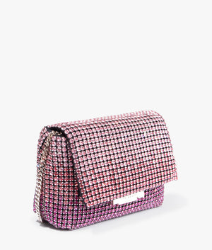 Gliters crystal mini cross body in bright pink