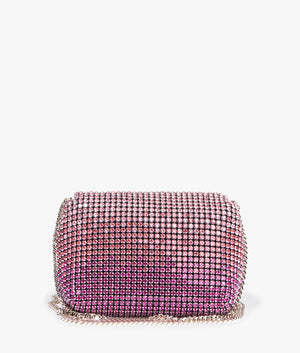 Gliters crystal mini cross body in bright pink