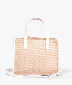 Paolina small raffia tote in ecru