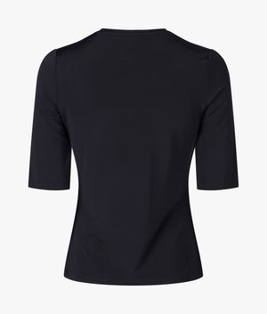 Laurre slinky short sleeve jersey top in black